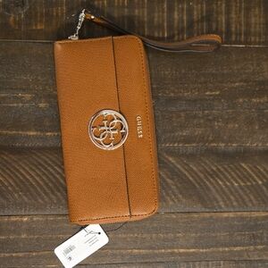 Guess Tan Wristlet with Logo